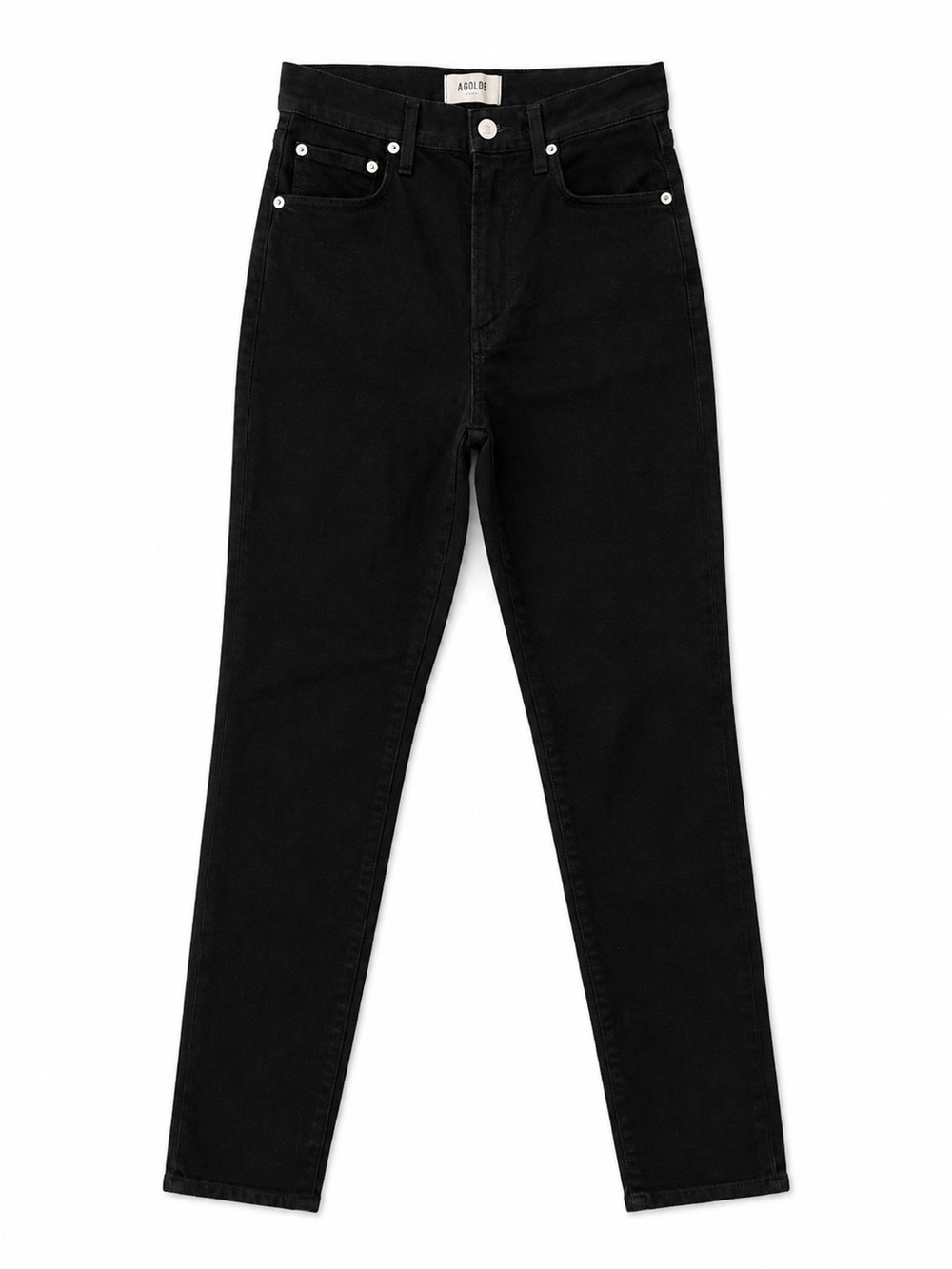 AGOLDE Roxanne High Rise Skinny Jeans Black Stretch Denim Size 26